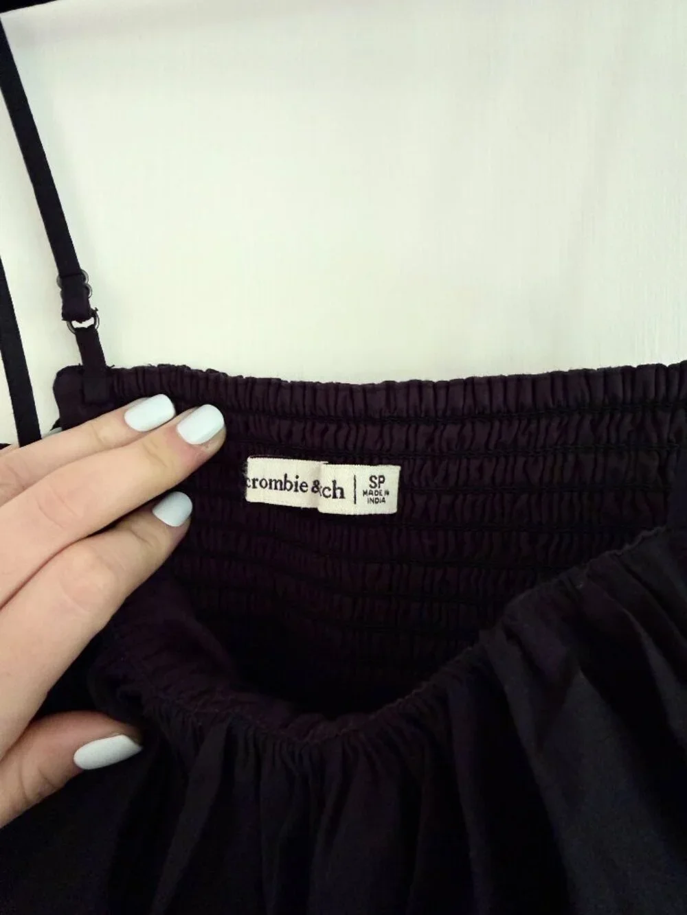Abercrombie & Fitch Bubble Top Maxi Dress | Black | Small Petite
